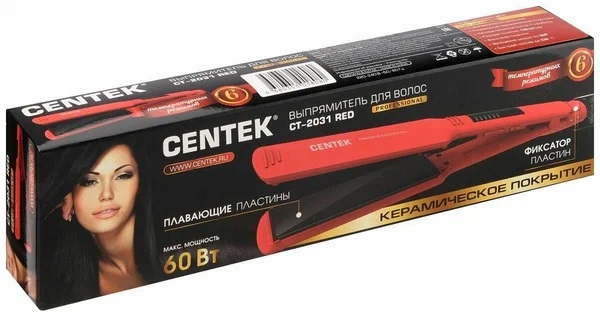 3. Выпрямитель Centek CT-2031 RED 60Вт, плав. пластины 120x44 мм, LED, ультратонкий диз