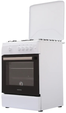 2. Газовая плита RENOVA SG6G-W белая крышка