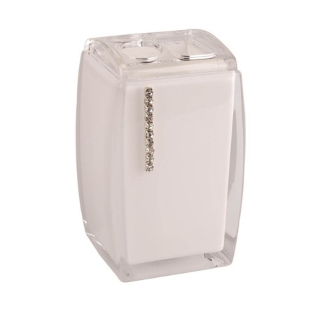 1. Держатель для зубных щеток Crystal white А9182 106064 акрил белый