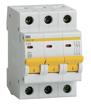 Выключатель автоматический модульный 3п C 20А 4.5кА ВА47-29 KARAT IEK 
