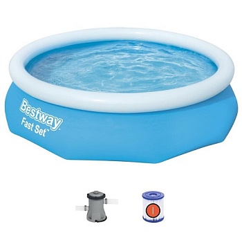Бассейн надувной Bestway Fast Set 57270BW с фильтр-насосом, 305х76 см