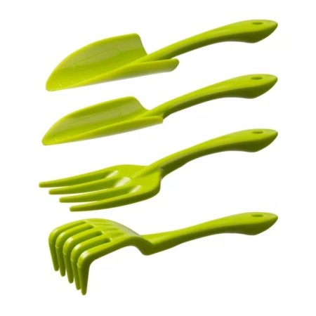 1. Набор садовый пластик(вилка,грабли, 2совка) РОСТОК