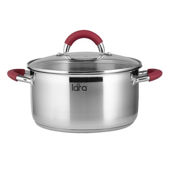 Кастрюля LARA LR02-323  серия RIVIERA 22x11,5см, 4.2л, индукционное капс. дно, крышка