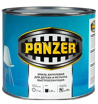 Краска эмаль АКРИЛОВАЯ голубая полуглянцевая 1,9кг PANZER