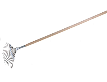 Грабли веерные пластинчатые 22 зуб (оцинкованные)  с черенком