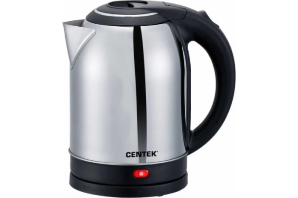 1. Чайник Centek CT-0037 (матовый) металл 2,0л, 2200W, большой объём, хромированная вставка