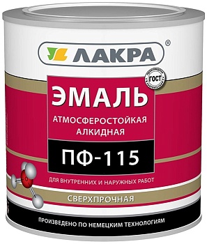 Краска эмаль ПФ-115 1кг ярко-зел. ЛАКРА
