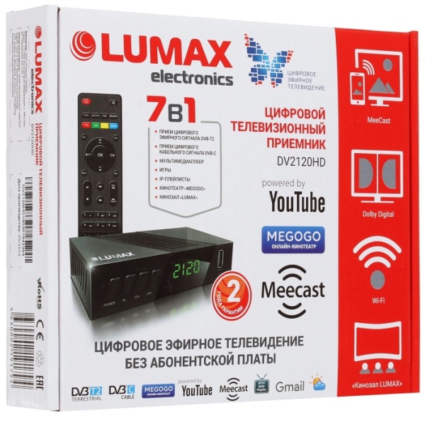 5. Цифр.ТВ приставка LUMAX DV2120HD, DVB-T2, Wi-Fi