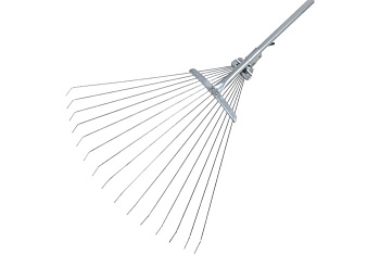 Грабли веерные Пластинч. раздвижные на металл. ручке 15зуб