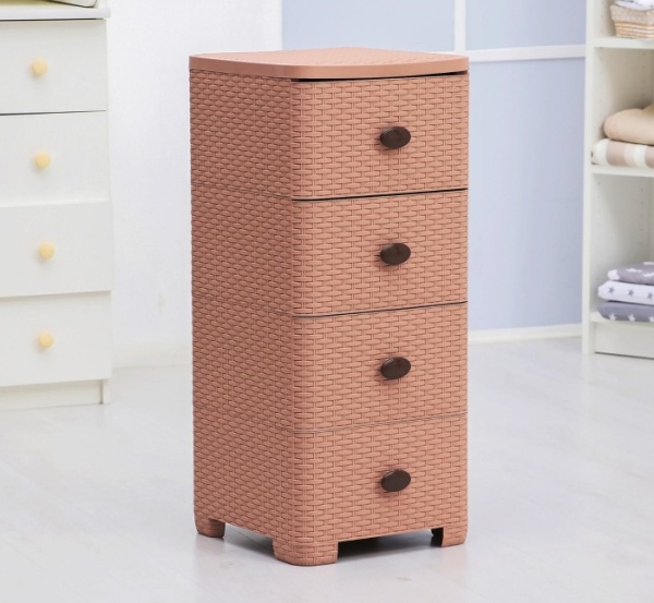 Комод M2434 4секции Плетенка какао