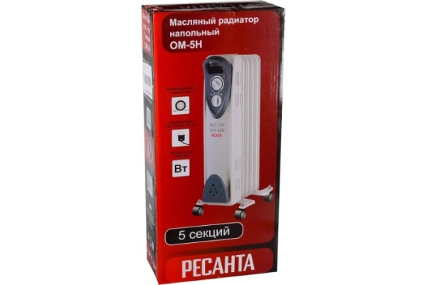 5. Обогреватель масл. Ресанта ОМ-5Н (5 секц)