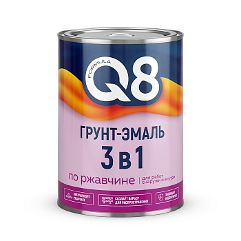 ГРУНТ- ЭМАЛЬ ПО РЖАВЧИНЕ "FORMULA Q8"  ЧЕРНАЯ  0,8 КГ (14)