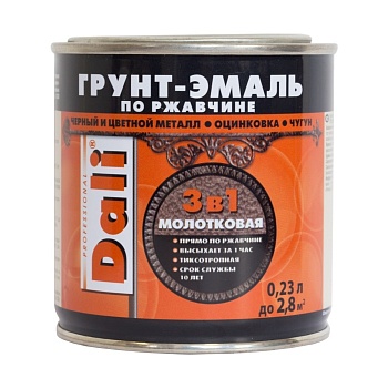 Грунт- эмаль по ржавчине 0,23л молотковый коричневый 3в1 РОГНЕДА