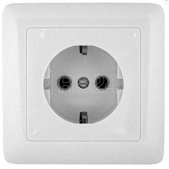 Розетка 1-м СП 16А с заземл. без защ. шторок бел. "Schneider Electric"