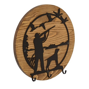 Вешалка 3 крючка брашированая  31*31* "Охота"