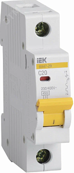 Выключатель автоматический модульный 1п C 20А 4.5кА ВА47-29 KARAT IEK
