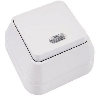 Выкл. 1кл ОП с индикат. МАКЕL бел.