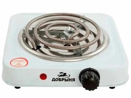 1. Эл.плитка Добрыня DO-2205W белая, 1конф.1,0кВт,спираль