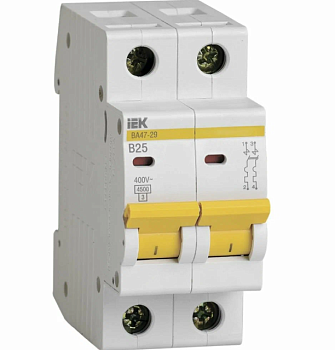 Выключатель автоматический модульный 2п C 25А 4.5кА ВА47-29 KARAT IEK
