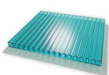Поликарбонат сотовый 2,1х12м т. 4мм бирюза