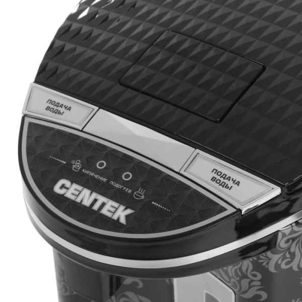 4. Термопот Centek CT-0085 DIAMOND 4.5л, 850Вт, LED-подсветка, большое окно, 2 способа подачи воды