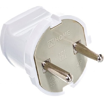 Вилка прямая 10А бел. ASD