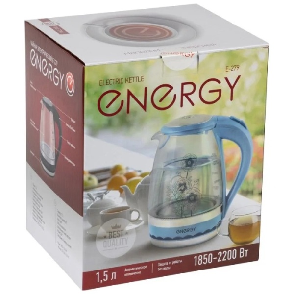 5. Чайник ENERGY Е-279 синий 1,85кВт,1,5л,диск