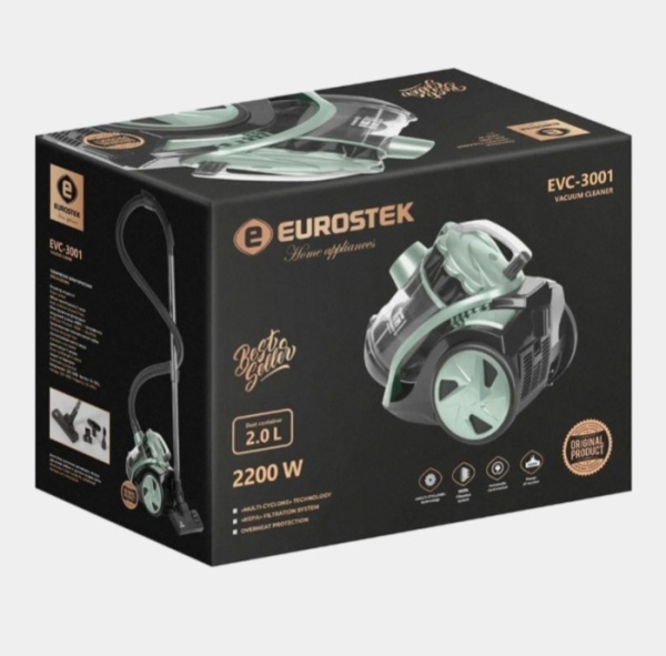 5. Пылесос EUROSTEK EVC-3001 NEW мятный 2200Вт Мульти-циклон