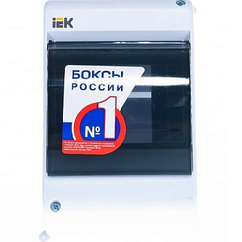 Бокс ОП КМПн 2/4 Krepta 3 IP30 для 4-х авт. выкл. прозр. крышка пластик. бел. IEK