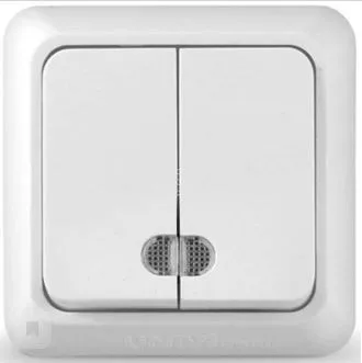 Выкл. 2кл ОП 10А с индикатором бел. UNIVersal